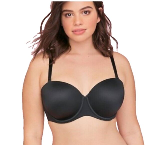 Lane Bryant Cacique Bra Multi Way Strapless Lightweight 38H Black w/ Straps - Picture 10 of 10